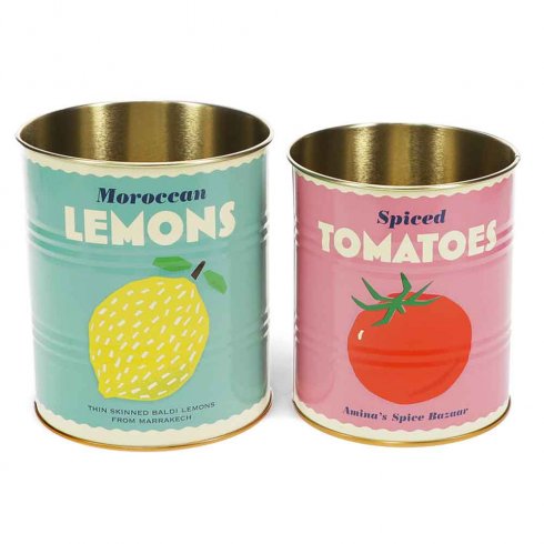 Krukke / blikkboks, 2-pakning, Lemons N Tomato