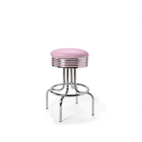 Diner barstol retro 66 cm utan rygg rosalila