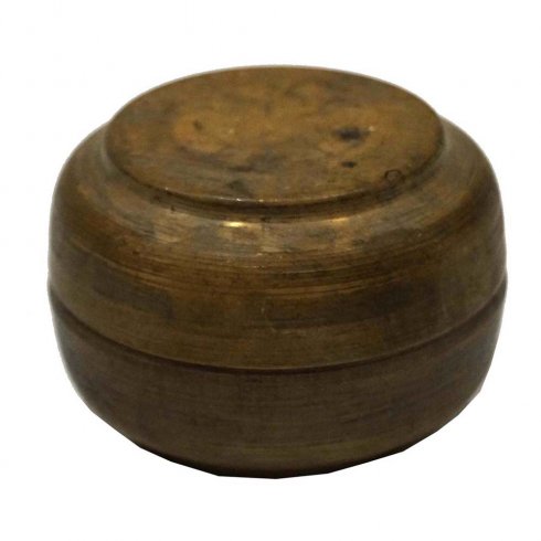 Messingeske med lokk og patina
