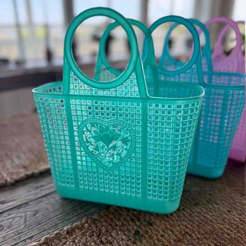Liten strandveske i plast – Mint