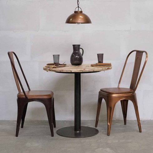 Spisestol «Living» med høy rygg, messing, Trademark Living