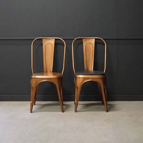 Spisestol «Living» med høy rygg, messing, Trademark Living