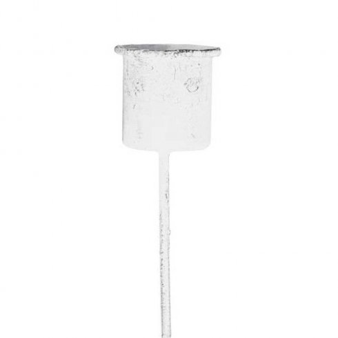 Lysestake til stearinlys, hvit, 7,1 x Ø 2,8 cm