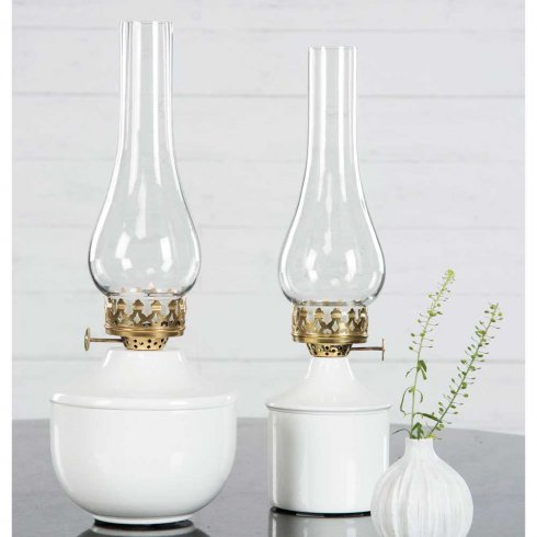 Lysestake for varmelys, emalje, Iris Hvit
