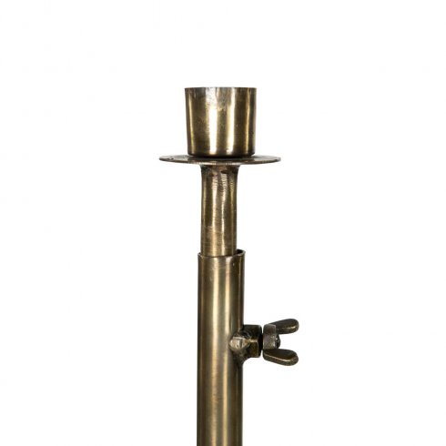Gulvlysestake, justerbar, antikk messing