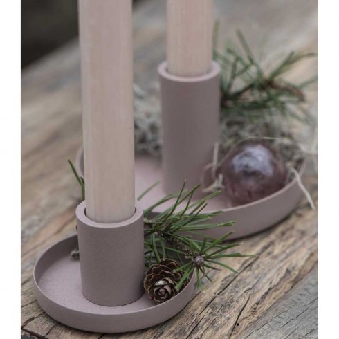 Industriell lysestake, gammelrosa, Ø 7 cm
