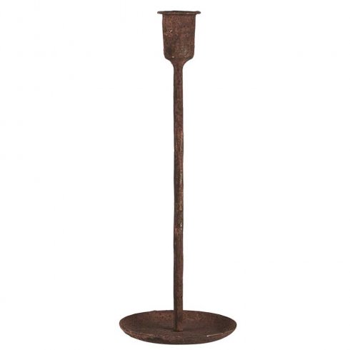 Rustet lysestake i jern, 28,5 cm