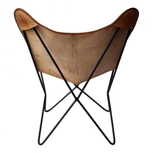 Bohemian-lenestol i kraftig brunt skinn fra Trademark Living