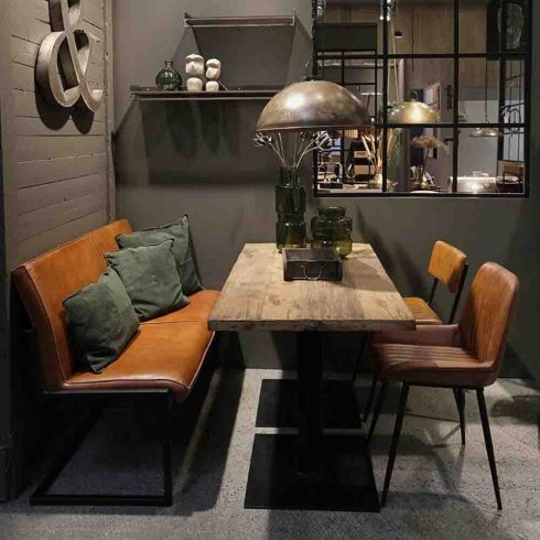 Loungesofa Helen i skinn og jern fra Trademark Living