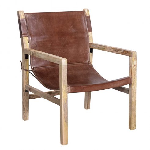 Loungestol med skinnsete fra Trademark Living
