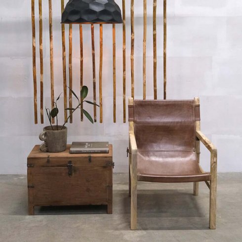 Loungestol med skinnsete fra Trademark Living