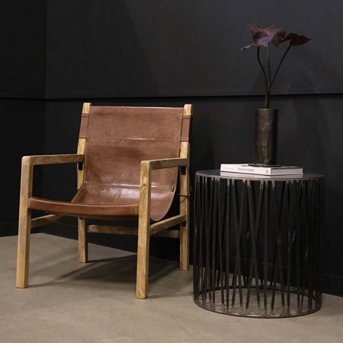 Loungestol med skinnsete fra Trademark Living