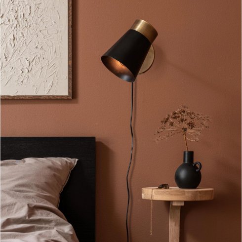 Luna vegglampe, svart, 13 cm – Pr Home