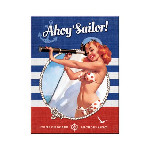 Magnet «Pin-up – Ahoy, sailor» 6 x 8 cm
