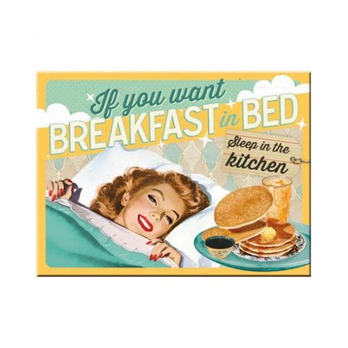 Magnet «Frokost på sengen» 6 x 8 cm
