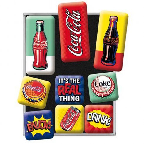 Magnetsett Coca Cola Enjoy, 9 magneter