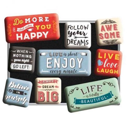 Magnetsett «Enjoy Life» med 9 magneter