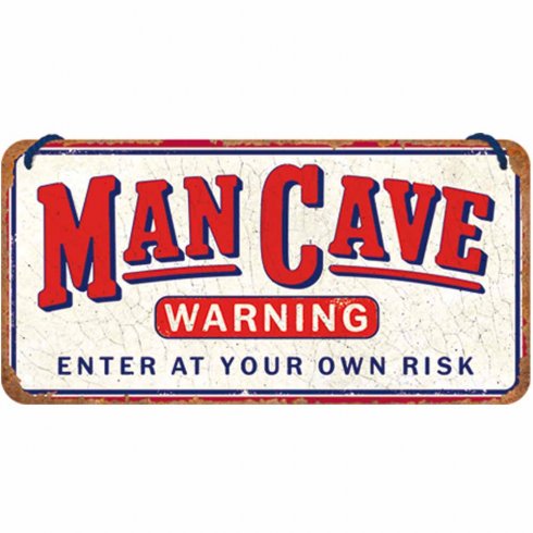 Plateskilt med oppheng «Mancave»