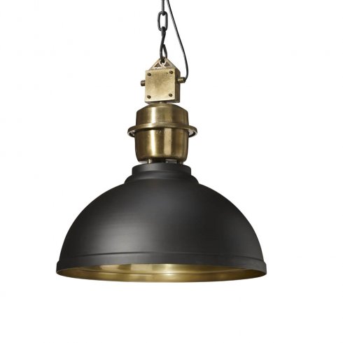Manchester taklampe, svart/messing, 35 cm – Pr Home