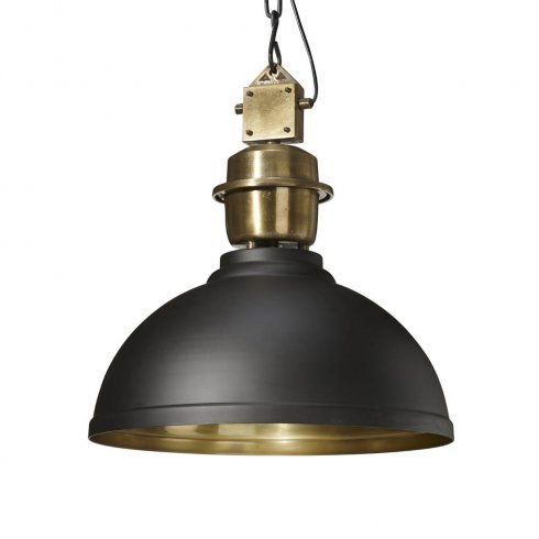 Manchester taklampe, svart/messing, 52 cm – Pr Home
