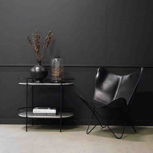 Sidebord/barbord i jern og marmor fra Trademark Living