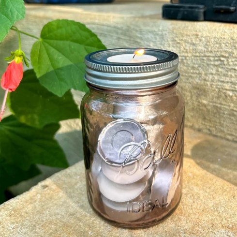 Mason jar – Te-lysinnsatser, 3-pakning – Vanlig åpning