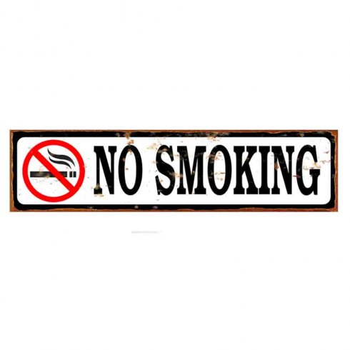 Metallskilt «No Smoking» 40 x 10 cm