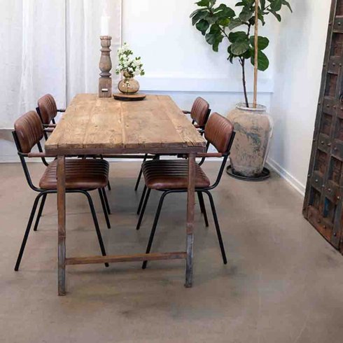 Spisestol «Diner» brun/svart med armlener fra Trademark Living