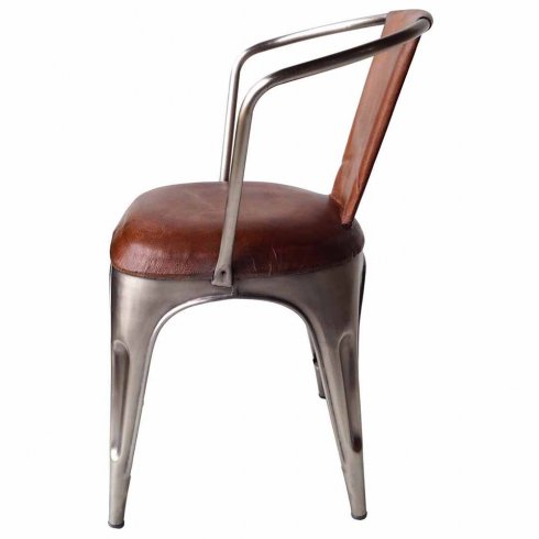 Spisestol «Living Shiny», polstret med skinn fra Trademark Living
