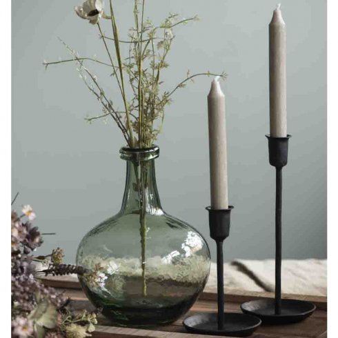 lysestake i metall, svart, medium