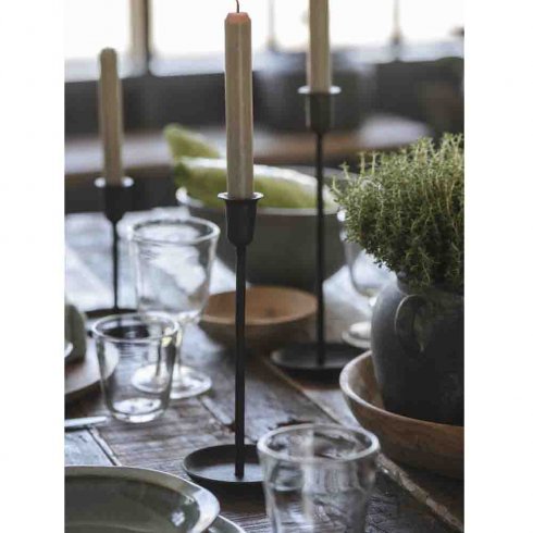 Lysestake i metall, svart, liten