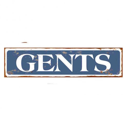 Metallskilt «Gents», 40 x 10 cm