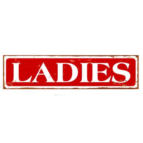 Metallskilt «Ladies» 40 x 10 cm