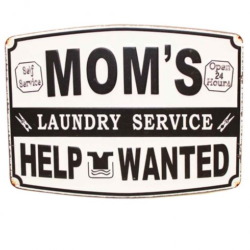 Metallskilt «Mom’s Laundry», 30 x 40 cm