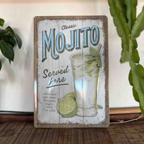 Metallskilt «Mojito» 20 x 30 cm