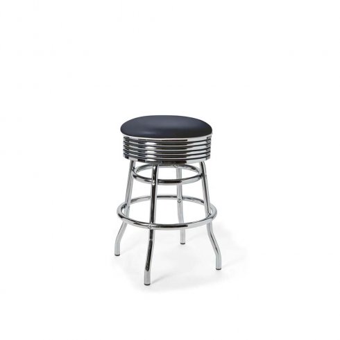 Diner barstol vintage 66 cm utan rygg svart