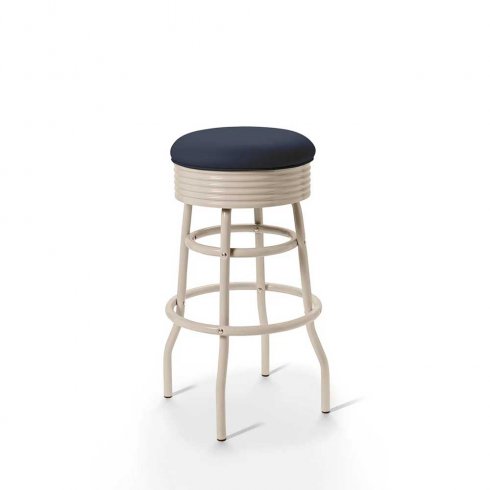 Diner barstol Creme vintage utan rygg navy
