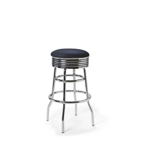 Diner barstol vintage utan rygg svart