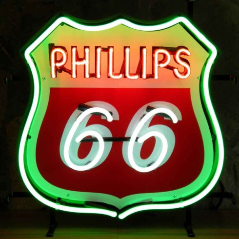 Neonskylt phillips route 66