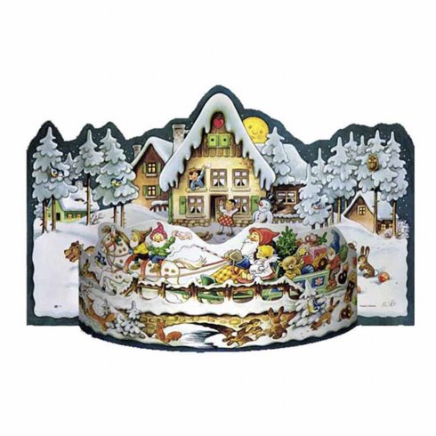 Gammeldags adventskalender i 3D – nostalgisk slede