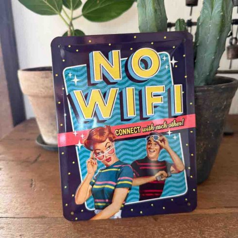 Metallskilt «No Wifi», 15 x 20 cm