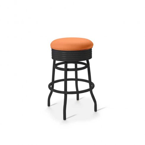 Diner Barstol helsvart utan rygg 66 cm orange