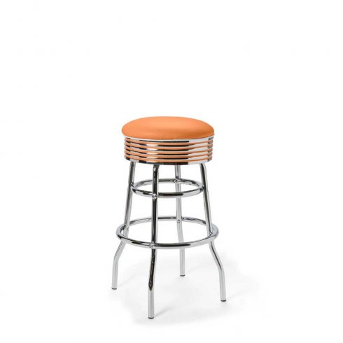 Diner barstol vintage utan rygg orange