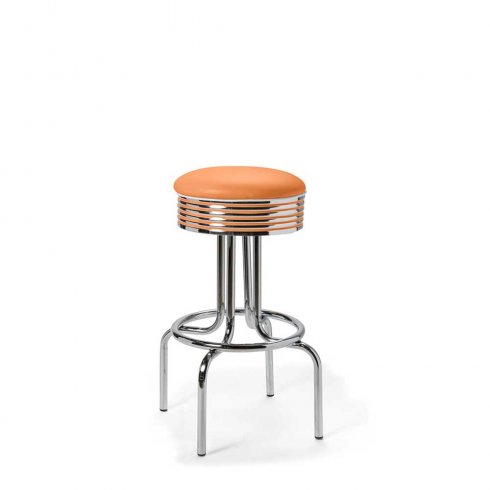 Diner barstol retro utan rygg orange