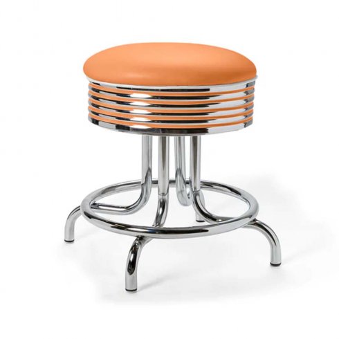 Retro pall rund låg orange