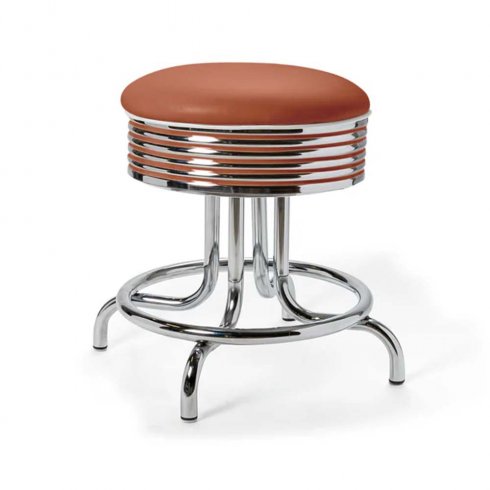Retro pall rund låg terrakotta