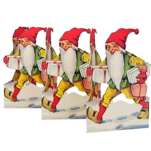 Juledekorasjon: Papirfigurer – Nisse med pakke