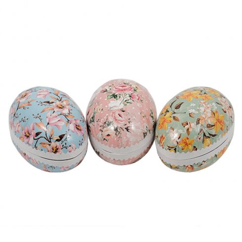 Påskeegg i gammeldags stil, 15 cm, rosa blomster, 1 stk.