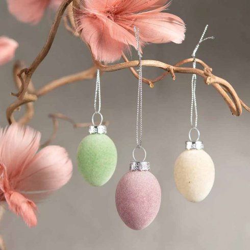 Påskeegg i glass med Sammet Pastell-blanding, 9-pakning