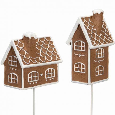 Pepperkakehus på pinne, sett med 2 stk.